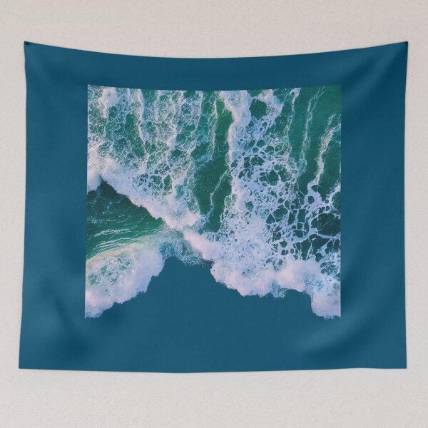 Item preview, Aerial Ocean Wave Deep Sea Blue Art designed and sold by DraftDose.