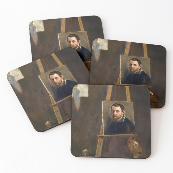 Item preview, Self Portrait on Easel Annibale Carracci Baroque Painting designed and sold by TheSoulOfArt.