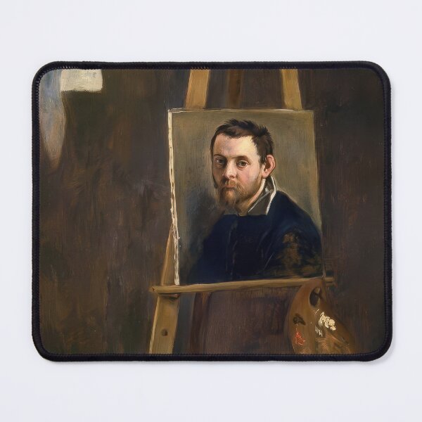 Item preview, Self Portrait on Easel Annibale Carracci Baroque Painting designed and sold by TheSoulOfArt.