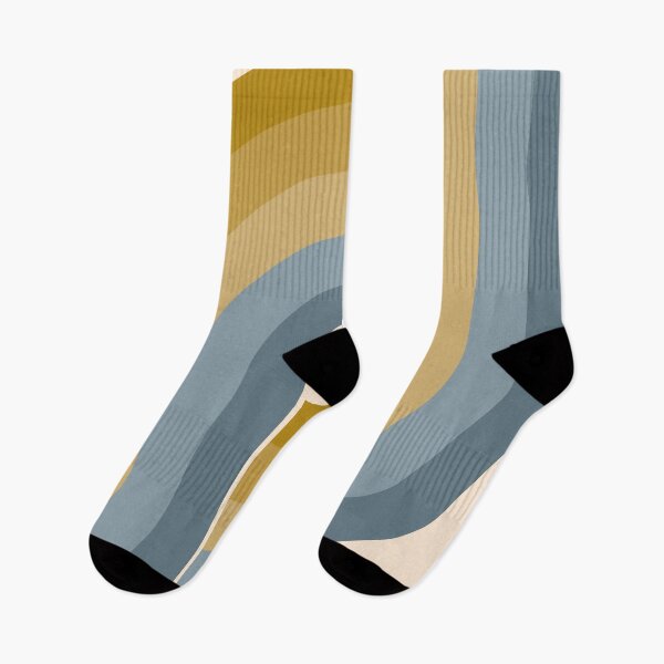 Item preview, Geometric Retro Vintage Style - Mustard Gold and Dusty Blue designed and sold by JMgraphic.