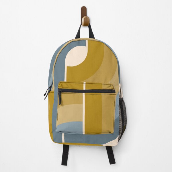 Item preview, Geometric Retro Vintage Style - Mustard Gold and Dusty Blue designed and sold by JMgraphic.