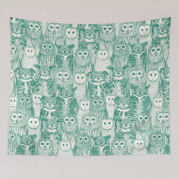 Item preview, owls NC emerald green designed and sold by scrummy.
