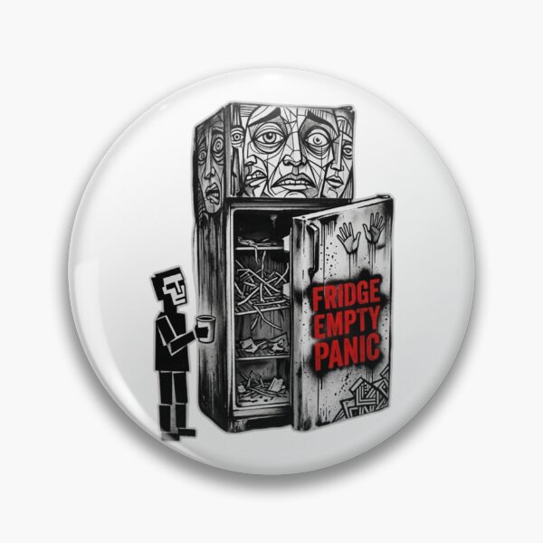 Item preview, Fridge Empty Panic – Red Stencil Urban Street Art Mural designed and sold by RDproject.