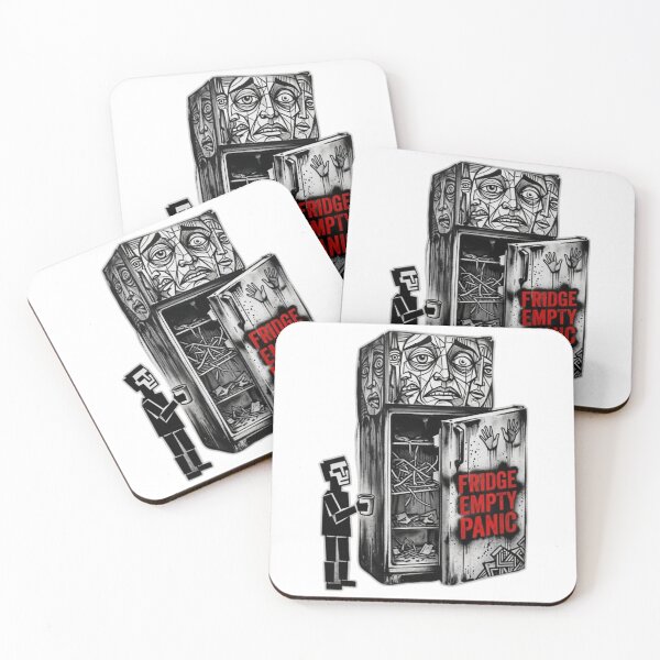Item preview, Fridge Empty Panic – Red Stencil Urban Street Art Mural designed and sold by RDproject.