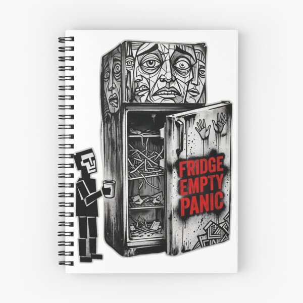Item preview, Fridge Empty Panic – Red Stencil Urban Street Art Mural designed and sold by RDproject.