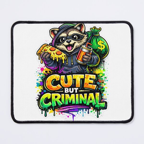 Item preview, Cute But Criminal Raccoon Shirt Funny Trash Panda Thief Graffiti Meme designed and sold by ZEBBEDE - Minimal Streetwear .