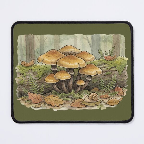 Item preview, The Velvet Shank Snail - Whimsical Woodland Folklore Illustration designed and sold by Englandbear.