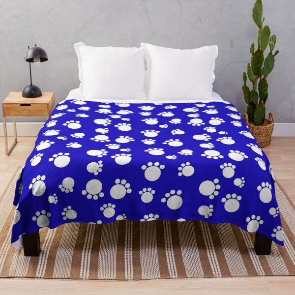 Item preview, White Paw Prints on Blue designed and sold by Murph's Images.