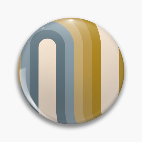 Item preview, Geometric Arches Retro Style - Mustard Gold and Dusty Blue designed and sold by JMgraphic.