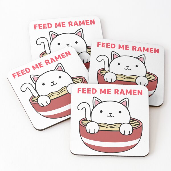 Item preview, Funny Ramen Cat – Cute Kawaii Cat Eating Ramen Noodles designed and sold by foxcart.