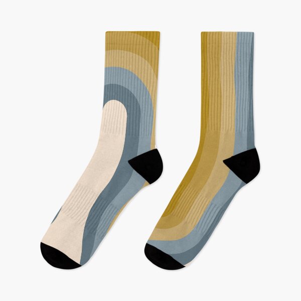 Item preview, Geometric Arches Retro Style - Mustard Gold and Dusty Blue designed and sold by JMgraphic.
