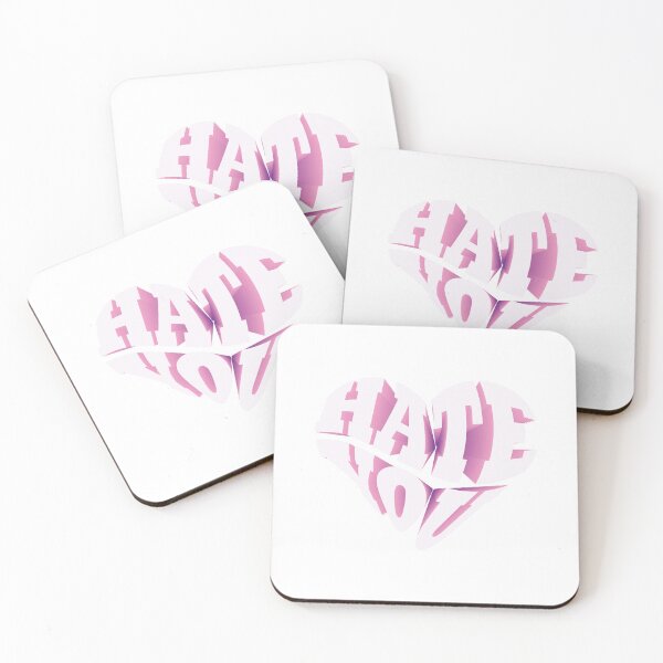 Item preview, Pink Heart Hate You Funny Gift designed and sold by DrTol.