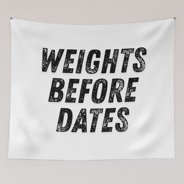 Item preview, Weights Before Dates Funny Gym Motivation Typography Design designed and sold by Katzpy.