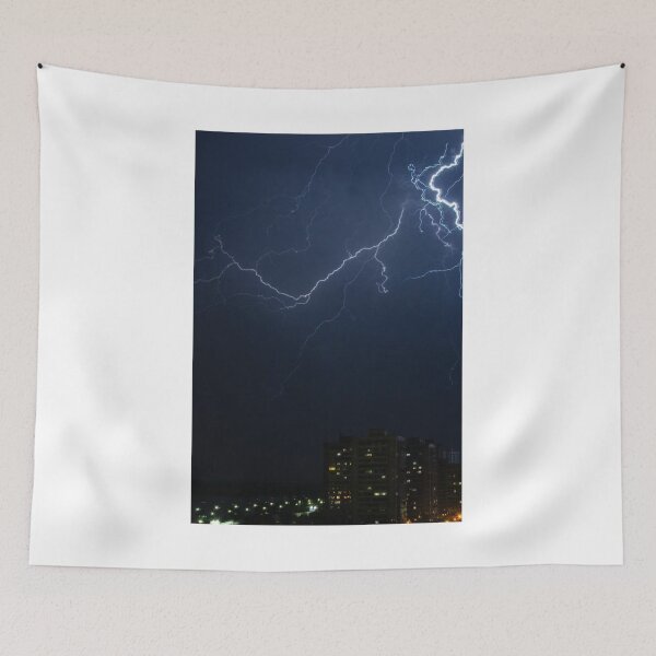 Item preview, Fork Lightning Night Sky Photographic Print designed and sold by Mother-Nature65.