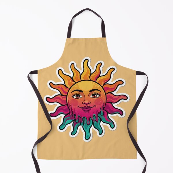 Item preview, Melting Sun Face Sticker — Psychedelic Retro Groovy Sun designed and sold by magiquecreations.