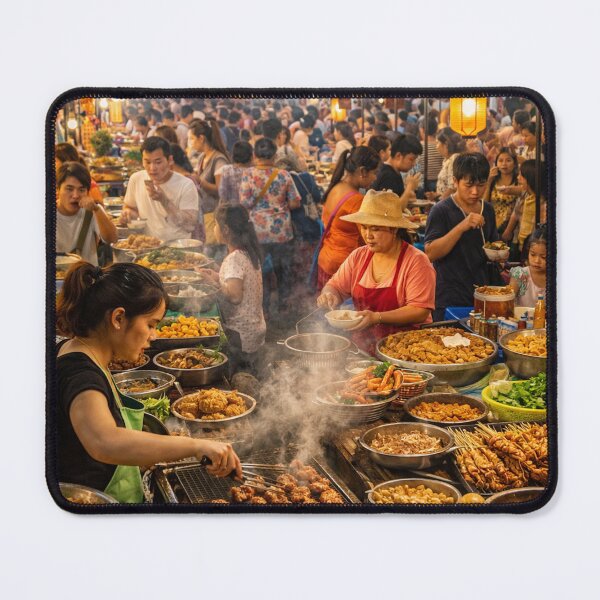 Item preview, Vibrant Asian Night Market Street Food Scene designed and sold by hiperdinotees.