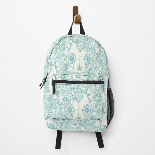 Item preview, cat skull damask pastel aqua designed and sold by scrummy.