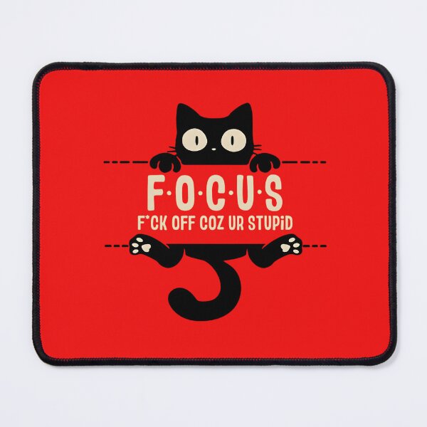 Item preview, Funny Black Cat FOCUS Acronym - Sarcastic Cat Lover Quote designed and sold by haitrieuic96.