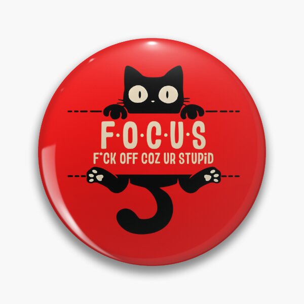 Item preview, Funny Black Cat FOCUS Acronym - Sarcastic Cat Lover Quote designed and sold by haitrieuic96.