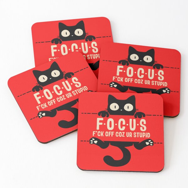 Item preview, Funny Black Cat FOCUS Acronym - Sarcastic Cat Lover Quote designed and sold by haitrieuic96.