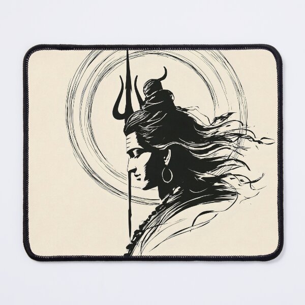 Item preview, Minimalist Lord Shiva Meditation Art – Mahadev Spiritual Line Illustration designed and sold by Karma Arts.