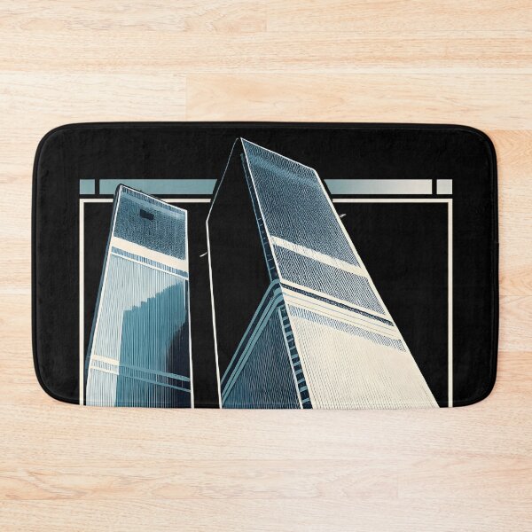 Item preview, Twin Towers World Trade Center NYC - Destroyed 2001 With Text | Duotone Risograph Art designed and sold by WAUZ.