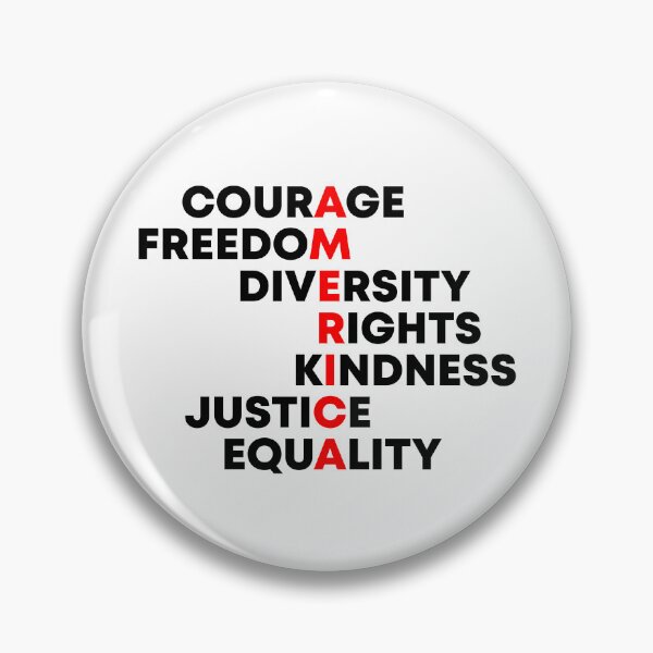 Item preview, Courage, Freedom, Diversity, Rights, Kindness, Justice, Equality - America Values designed and sold by PixVib.