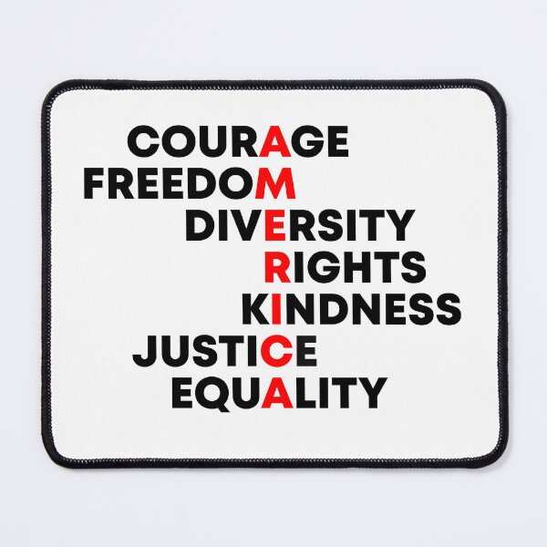 Item preview, Courage, Freedom, Diversity, Rights, Kindness, Justice, Equality - America Values designed and sold by PixVib.