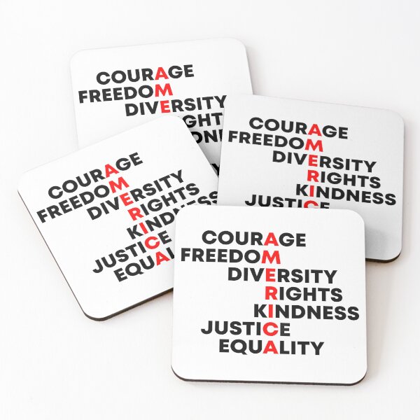 Item preview, Courage, Freedom, Diversity, Rights, Kindness, Justice, Equality - America Values designed and sold by PixVib.