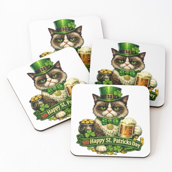 Item preview, St. Patricks Grumpy Cat designed and sold by ChaosCultCreations.co.