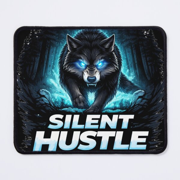 Item preview, Silent Hustle – Motivational Discipline Alpha Wolf Illustration designed and sold by the-dovlat.