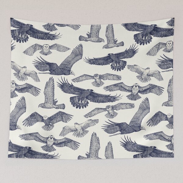 Item preview, birds of prey blue designed and sold by scrummy.