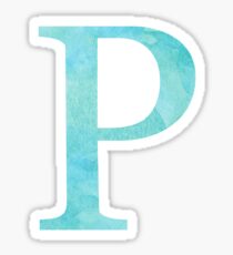 Teal Watercolor Ρ Sticker