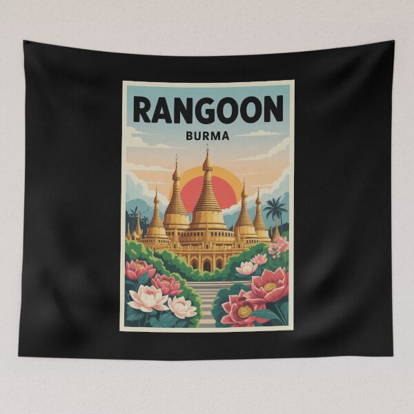 Item preview, Rangoon Burma Travel Destination Myanmar City designed and sold by MapMyMiles.