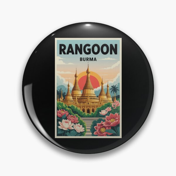 Item preview, Rangoon Burma Travel Destination Myanmar City designed and sold by MapMyMiles.