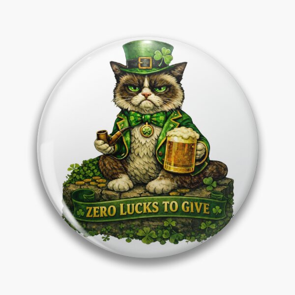 Item preview, St. Patricks Grumpy Cat - Zero Lucks designed and sold by ChaosCultCreations.co.