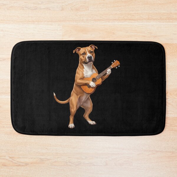Item preview, American Staffordshire Terrier Playing Ukulele Player Ukulelist Dog Lover designed and sold by DoodleTortle.
