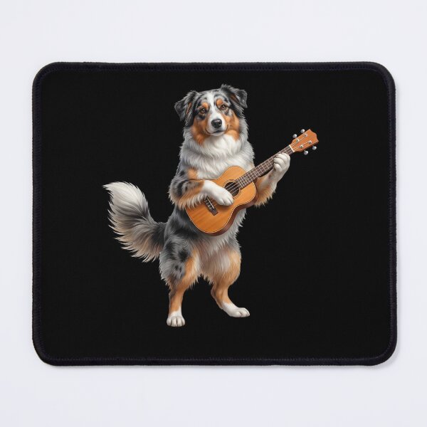 Item preview, Australian Shepherd Playing Ukulele Player Ukulelist Dog Lover designed and sold by DoodleTortle.