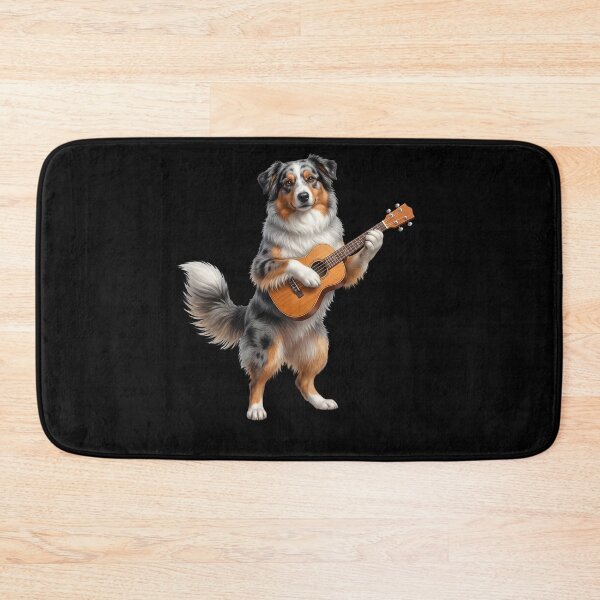 Item preview, Australian Shepherd Playing Ukulele Player Ukulelist Dog Lover designed and sold by DoodleTortle.