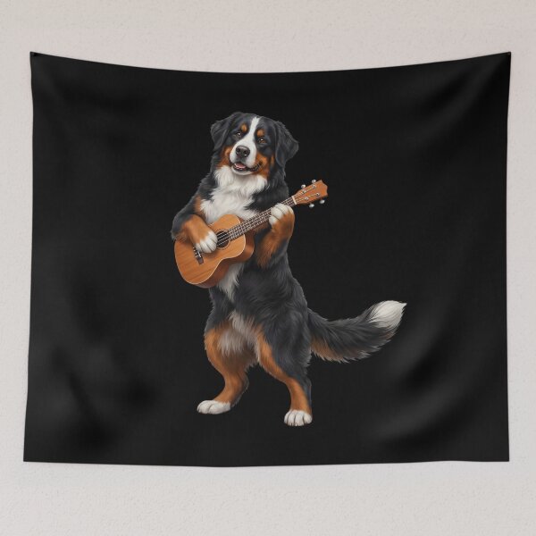 Item preview, Bernese Mountain Dog Playing Ukulele Player Ukulelist Dog Lover designed and sold by DoodleTortle.