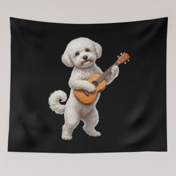 Item preview, Bichon Frise Playing Ukulele Player Ukulelist Dog Lover designed and sold by DoodleTortle.