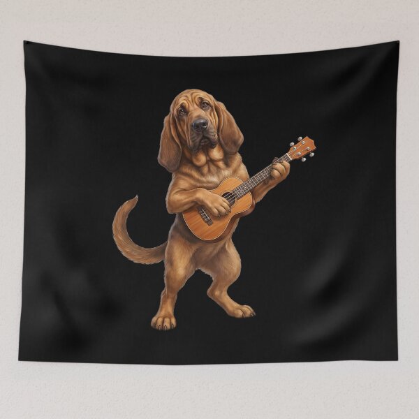 Item preview, Bloodhound Playing Ukulele Player Ukulelist Dog Lover designed and sold by DoodleTortle.