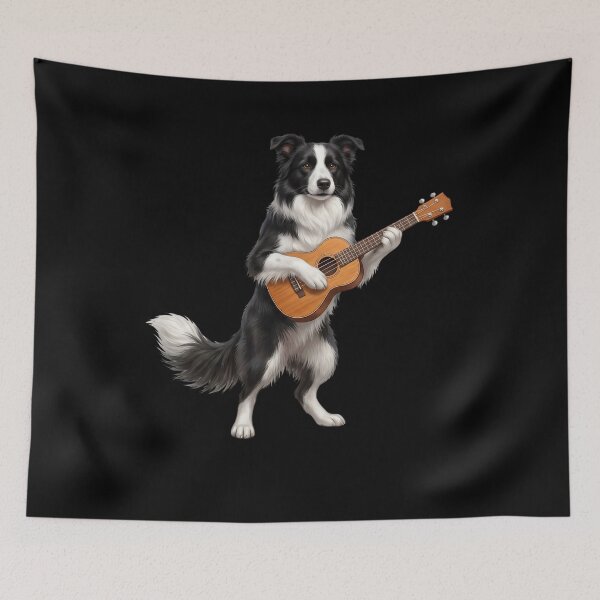Item preview, Border Collie Playing Ukulele Player Ukulelist Dog Lover designed and sold by DoodleTortle.