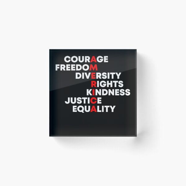 Item preview, Courage, Freedom, Diversity, Rights, Kindness, Justice, Equality - America Values designed and sold by PixVib.