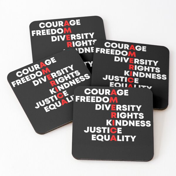 Item preview, Courage, Freedom, Diversity, Rights, Kindness, Justice, Equality - America Values designed and sold by PixVib.