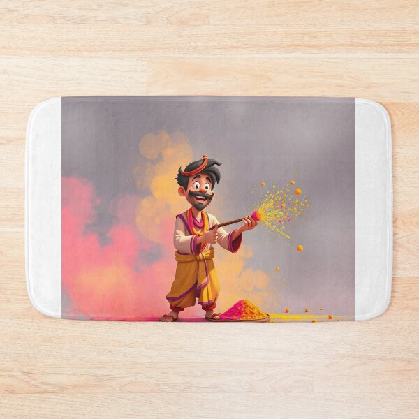 Item preview, Holi Man with Colors Basket designed and sold by Teewave-Ashish.