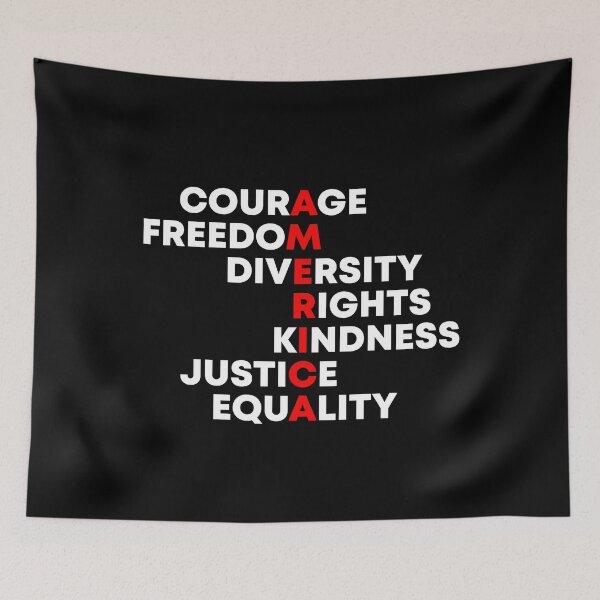 Item preview, Courage, Freedom, Diversity, Rights, Kindness, Justice, Equality - America Values designed and sold by PixVib.