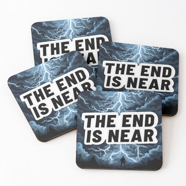 Item preview, The End Is Near Apocalyptic Lightning Storm Sticker – Dark Aesthetic Dystopian Quote designed and sold by Softspirits.