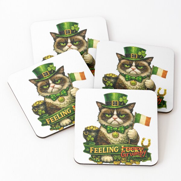 Item preview, St. Patricks Grumpy Cat - Feeling Grumpy designed and sold by ChaosCultCreations.co.