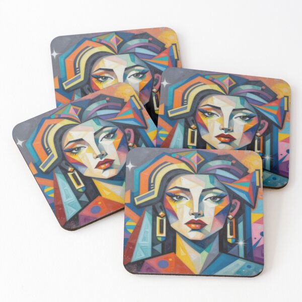 Item preview, Vibrant Geometric Pop Art Portrait – Colorful Urban Expression in Modern Style designed and sold by FotoworldEdel.